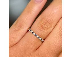 Introducing our captivating 9ct Two-Tone Sapphire & Diamond Ring – where timeless elegance meets modern sophistication.