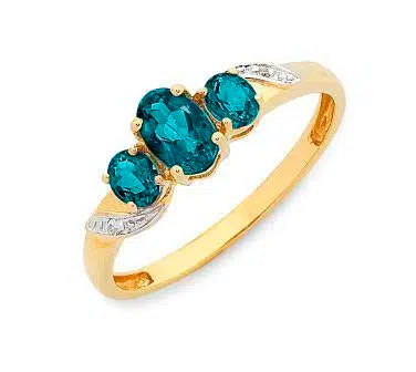 Metal: 9ct Yellow Gold (a classic and warm choice that complements London Blue Topaz).