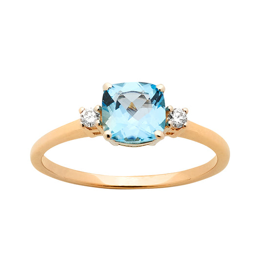 9Ct Yellow Gold Green Tourmaline With A Diamond Set On Sholders