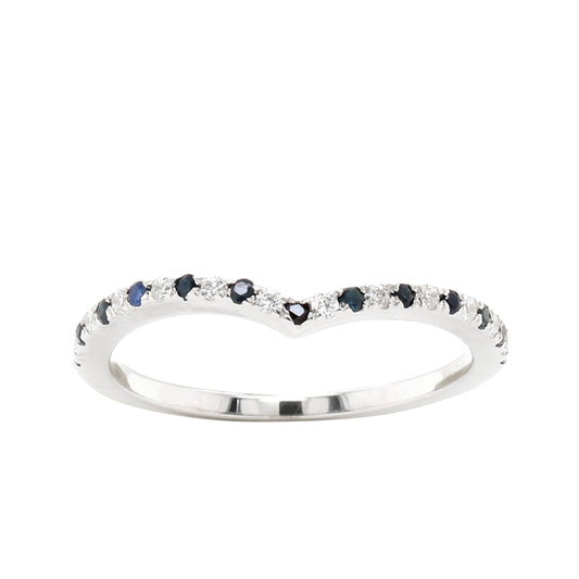 9Ct White Gold Sapphire And Diamond Ring