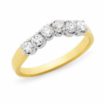 Ladies 9ct yellow and white gold diamond band