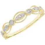 9Ct Yellow Gold Unique Elegant Diamond Ring