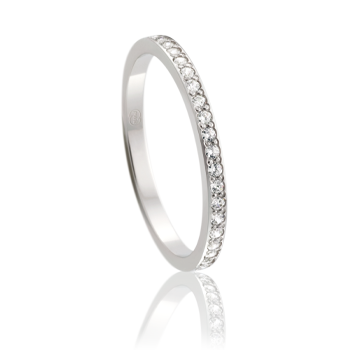 9Ct White Gold Diamond Set Wedding With 20X Diamonds Hp2 Size O