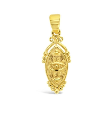 9ct Yellow Gold Evil Eye Pendant.