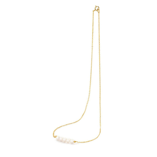 14Ct Yellow Gold Chain With 4Mm Freshwater Pearl Neckace 45 Cm Long With Extenion Of 3Cm