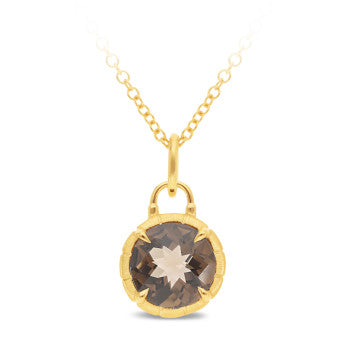 9Ct Yellow Gold Smokey Quartz Pendant