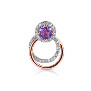 9Ct Yellow Gold Pink Amethyst And Diamond Pendant Si1 Total Diamond Weigh 033Ct