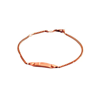 9K Rg Italian Solid Flat Curb Id B/Let 2.6Mm Wide 19Cm Aprox 3.4G