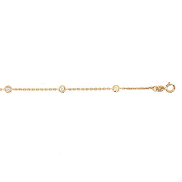19.5Cm 9Ct Yellow Gold Oval Link Bezel Set Bracelet with 0.25Ct Diamonds