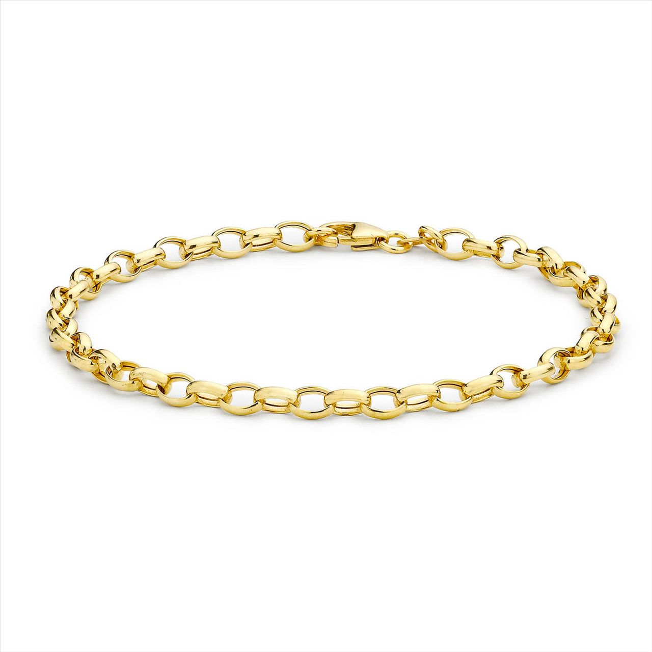 Womens chain belcher 19cm 3.5mm 9 carat yellow gold yellow gold polished jwl-brace,jwl-bracegold bracelet