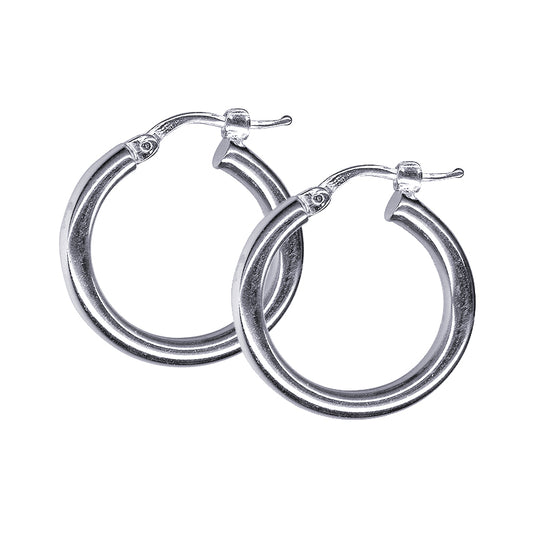 Ladies 9Ct Plain White Gold Hoops