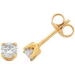 9Ct Yellow Gold Ladies Diamond Claw Set Stud Earring