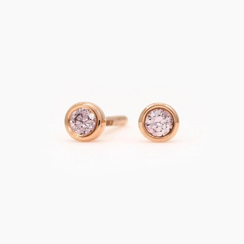 18 Ct Rose Gold Stud 2=.09 Ct 6Pr Si Arglye Lot 377646