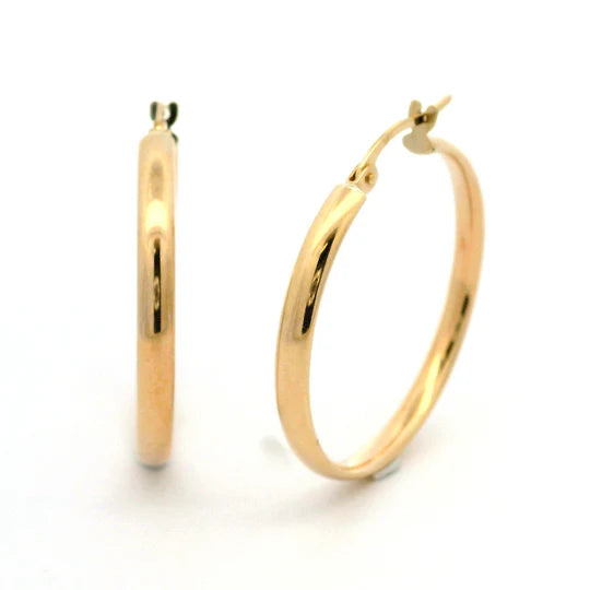 These Stunning Hoop Earrings Are Crafted From 9K Yellow Gold, Featuring A Width Of 2.75 Mm And A Generous Diameter Of 30 Cm.
