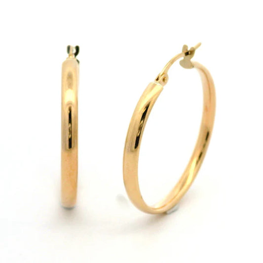 These Stunning Hoop Earrings Are Crafted From 9K Yellow Gold, Featuring A Width Of 2.75 Mm And A Generous Diameter Of 30 Cm.