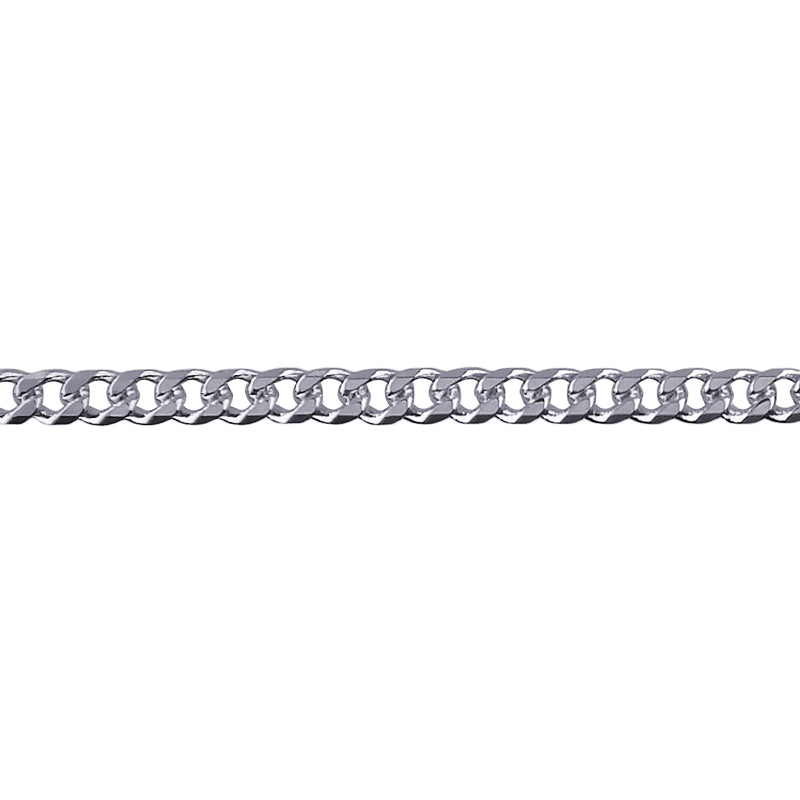 9Ct White Gold Diamond Cut Curb Chain