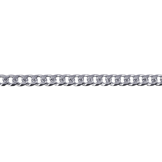 9Ct White Gold Diamond Cut Curb Chain
