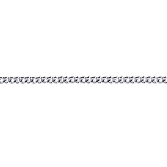 18 Ct White Gold Diamond Cut Curb Chain 45Cm