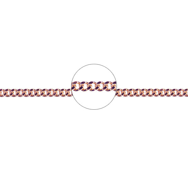 Pink 9Ct Diamond Cut Curb Chain