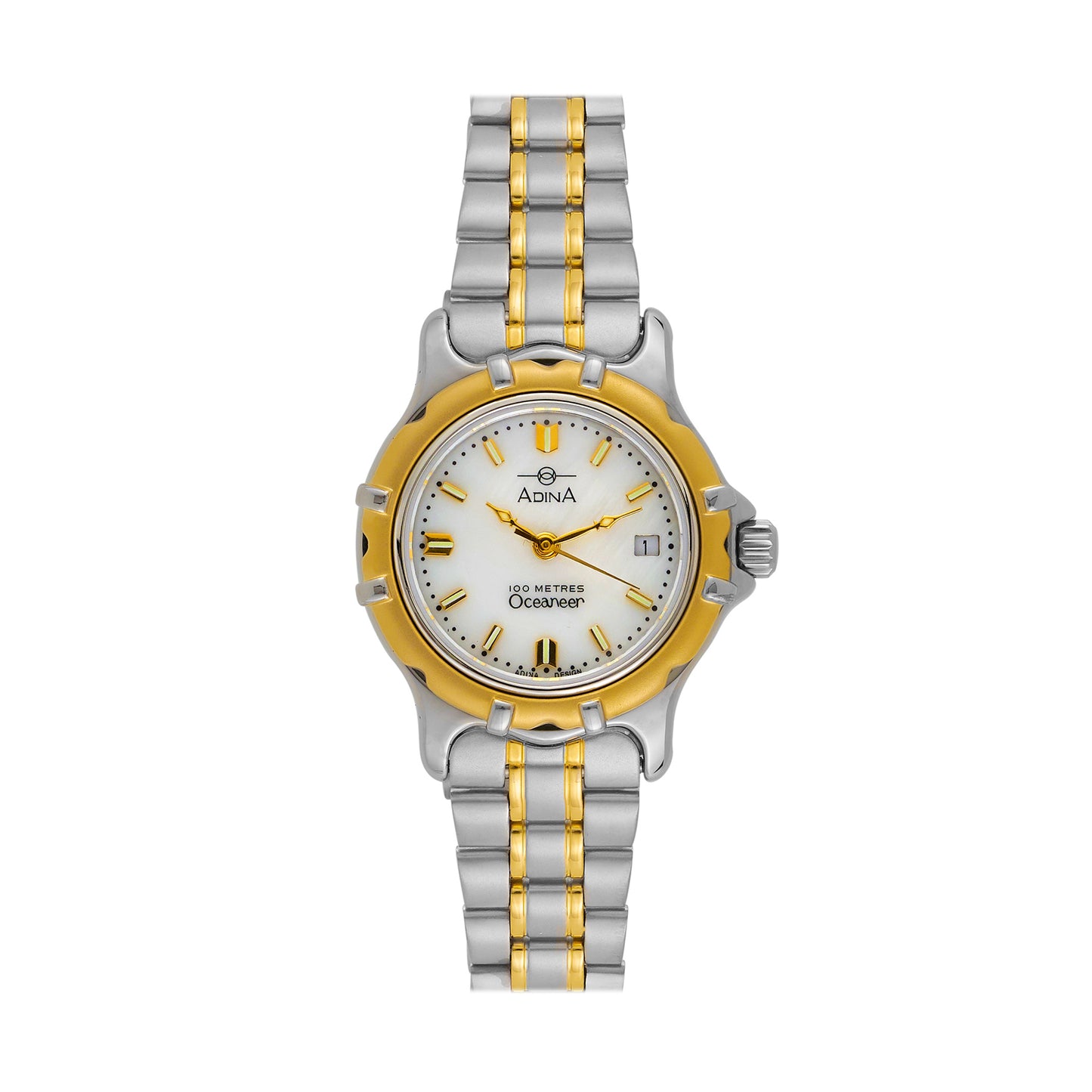 Ladies Adina 2 Tone Quartz 100M Oceaner Watch White Index And Sapphire Glass
