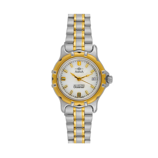 Ladies Adina 2 Tone Quartz 100M Oceaner Watch White Index And Sapphire Glass