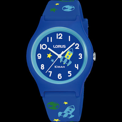 Youths 100M Analouge Quartz Watch Blue Face And Band With White Numbers.