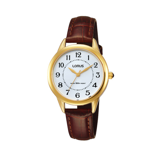 Elegant 50M Water Resistant Timepiece Featuring A Charming Brown Leather Strap