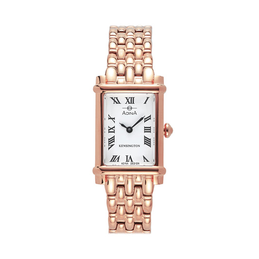 Ladies Kensington30m Stainless Steel Rose Gold Plated With Roman Numeral Bracelet