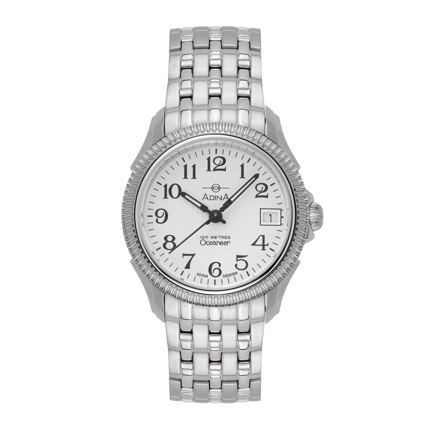 Ladies Oceaneer 31Mm Stainless Steel White Face Full Fig Blet
