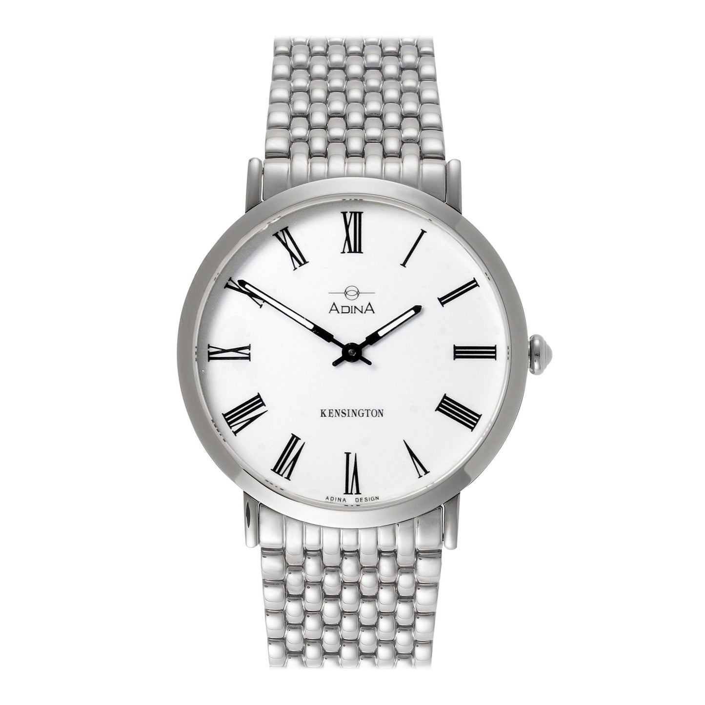 Kensington Unisex Stainless Steel White Roman Numeral Bracelet
