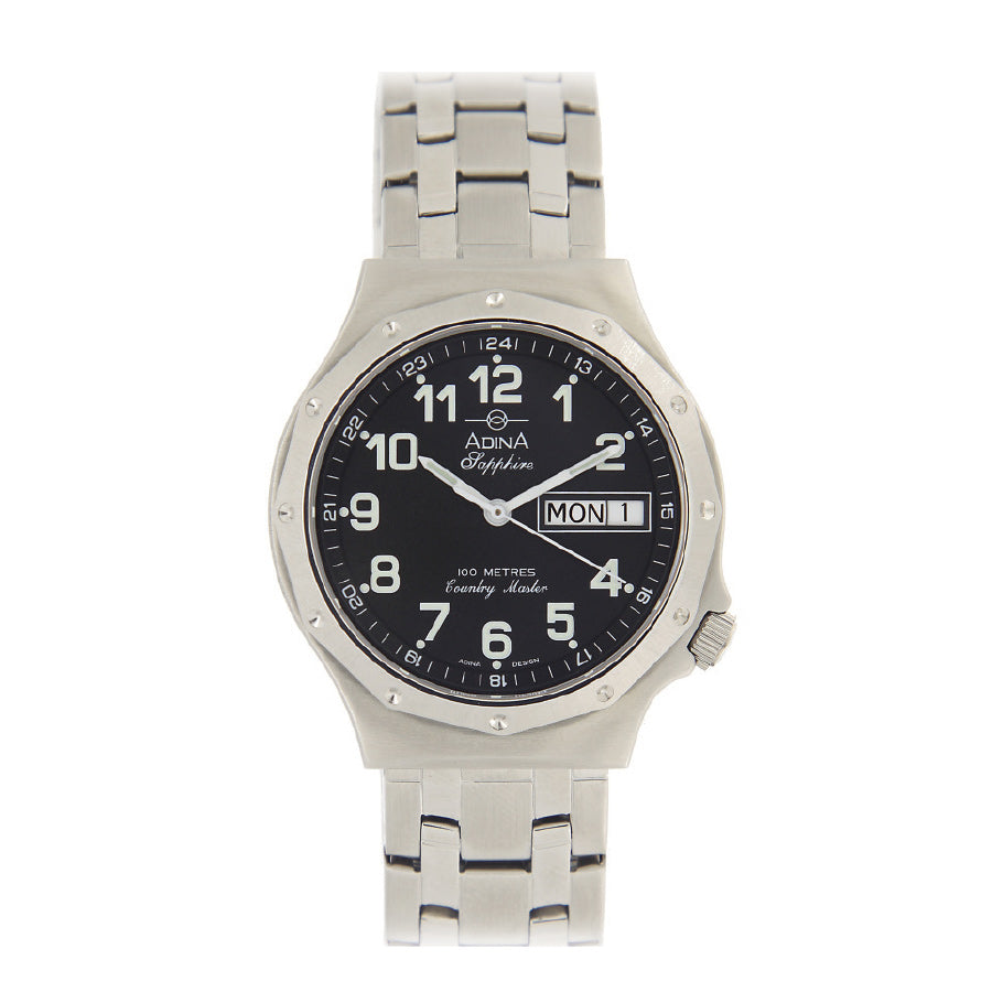 GNTS 100M COU TRY MASTER S/S BLK ARABIC SAP GLASS DAY DATE