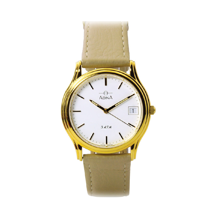 Adina Unisex Gold-Plated watch White Index