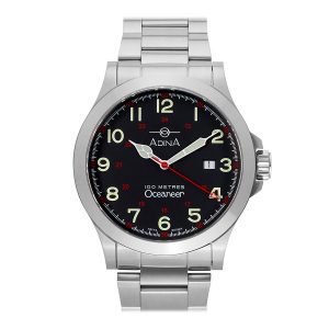 Mens Analogue Sports Quartz Stainless Steel Black Arabic Numbers Stainless Steel Band Watch