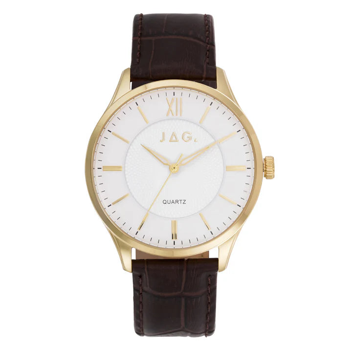 Gents Dress Watch With Brown Leather Band