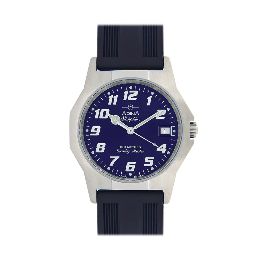 100M Country Master Sapphire Glass S/S Blue F/Fig Strap