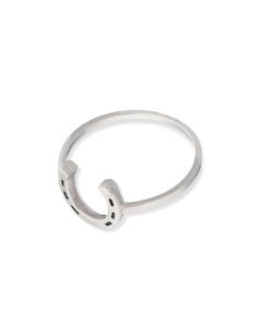A Beautifully Designed Horseshoe-Shaped Ring Made Of Sterling Silver, Available In Size 8.
