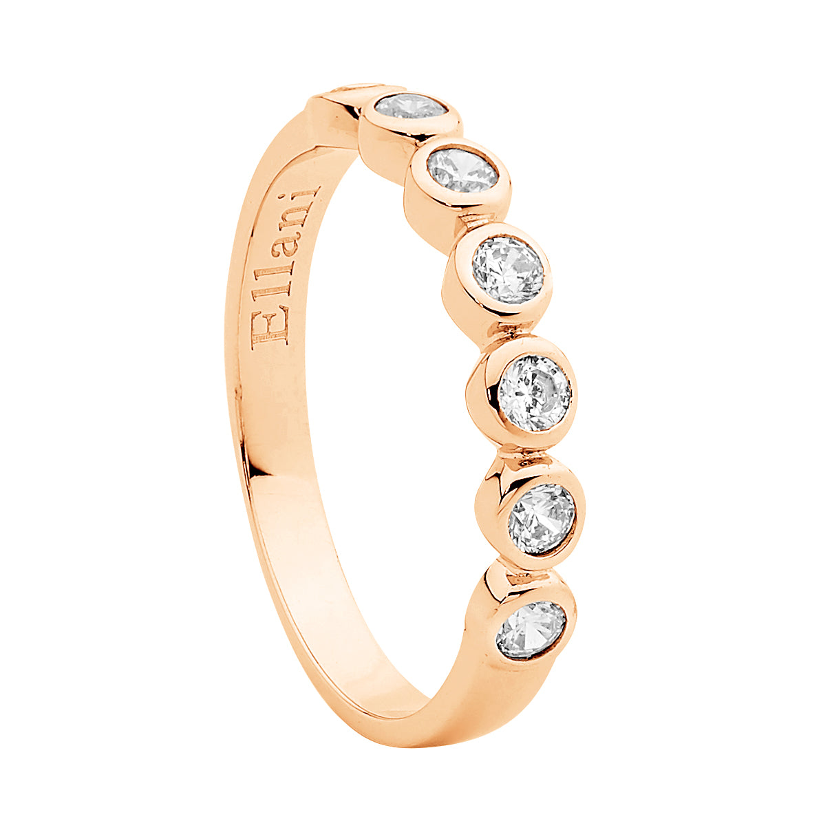 Rose Gold Plated Cubic Zirconia Bezel Set Ring