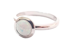 Ladies 6Mm Synthetic Bezel Set Opal