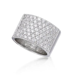 Sterling Silver 1/3 Pave 13Mm Wide