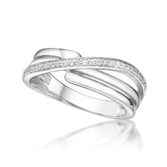 Sterling Silver Cross Over Ring