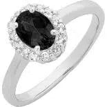 Sterling Silver Sapphire & White Topaz Ring Size N