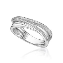 Sterling Silver Rolla Costa Para Cubic Zircona Ring Size O1/2