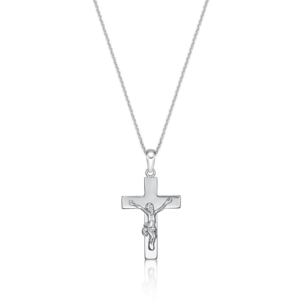Sterling Silver Crucifix Small Pendant And Chain