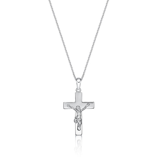 Sterling Silver Crucifix Small Pendant And Chain