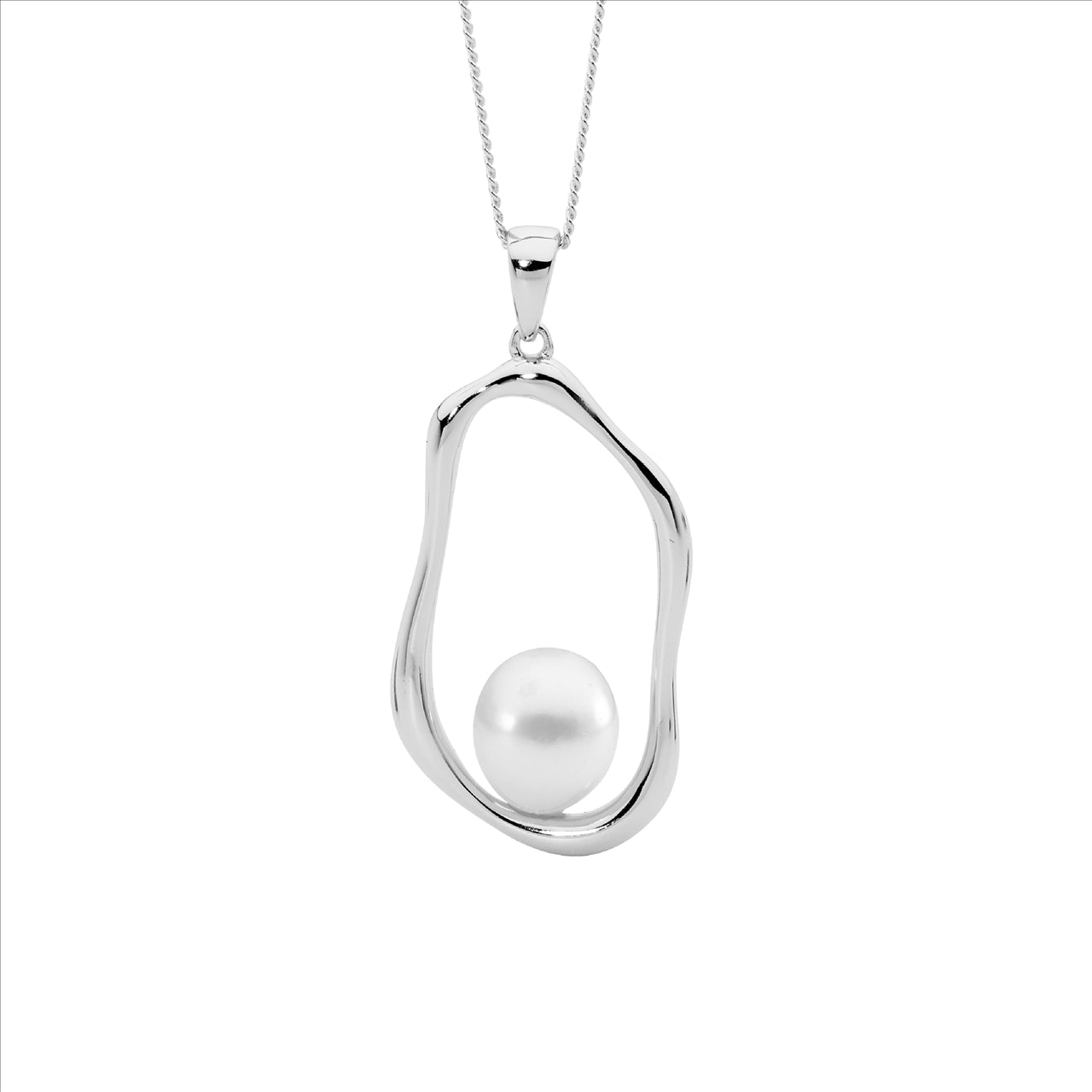 Womens drop pfw sterling silver rhodalite pl jwl-necksil,pearl-fresh necklaces & pendants pendant