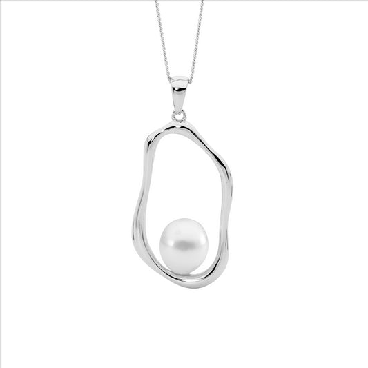 Womens drop pfw sterling silver rhodalite pl jwl-necksil,pearl-fresh necklaces & pendants pendant