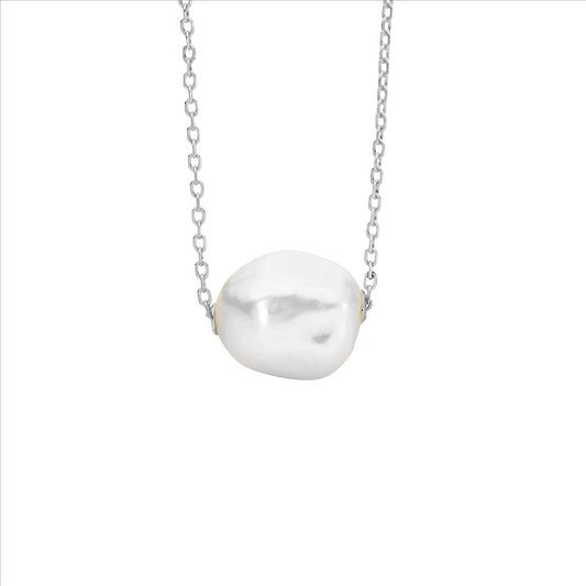 Sterling silver 10 11mm freshwater baroque pearl on silver chain
