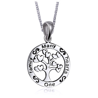 Sterling Silver 20Mm Round Family Tree Pend With Chain