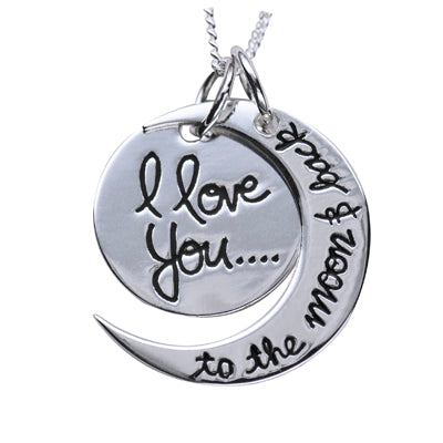 Sterling Silver 'I Love You To Moon And Back' Pendant