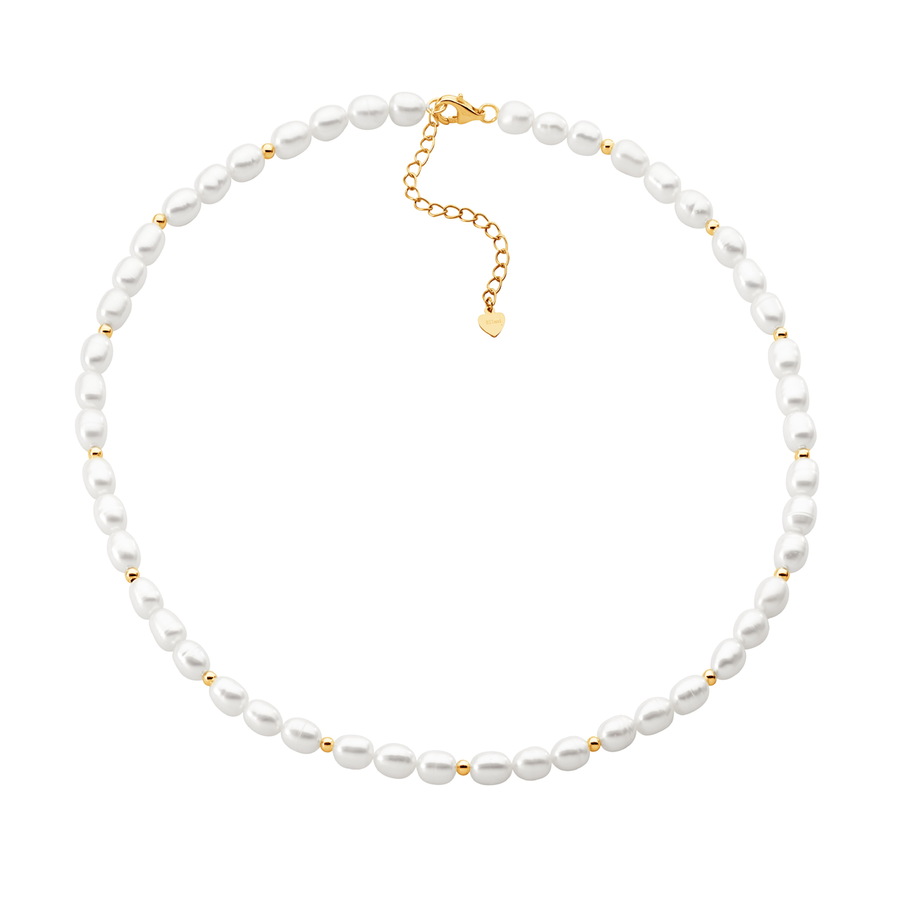 Sterling Silver Gold Plated Freshwater Pearl Necklace With Exten
